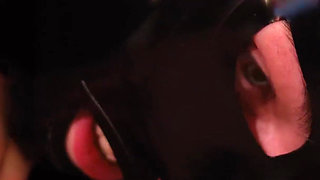 German Rubber Slut Get`s Spanked While She Is Bend Over the Knee