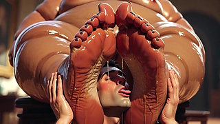 Submissive Men Licking Sweaty Feet of Fat SSBBW - Compilation