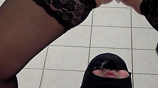 My Cuckold Husband Swallows a Huge Load of Cum From My Pussy