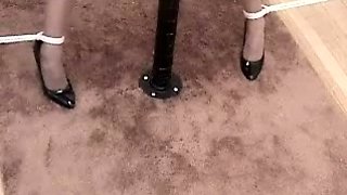 Blonde is flashing her big boobs in the outdoors