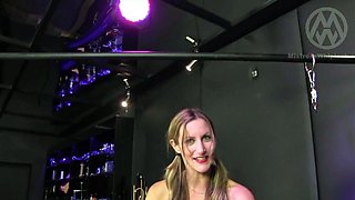 Brunette BDSM pussy fetish working