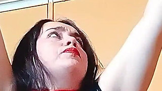 Amateur Bondage - Gentle Whipping, Tickling, and an Intense Session on the Face with Arms Tied to the Ceiling.