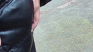 Dick Flash - I Pull Out My Cock in Front of a Hot Girl Between Cars on the Public Street and She Helps Me Cum - Real Very Risky