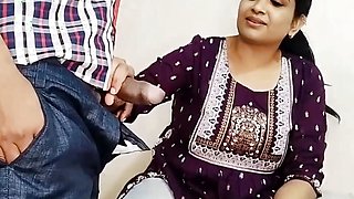 Young Hot stepsister taught school going stepbrother how to fuck (Hindi audio)