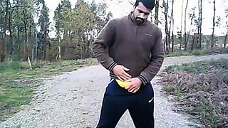 Portuguese Bear Strips and Shows His Big Cock