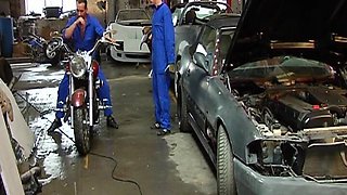 Perfect Slut From France Smashed in Car Shop