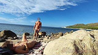 Strangers caught my wife touching and FUCKING my BIG COCK on a public nude beach - Real amateur french - MissCreamy