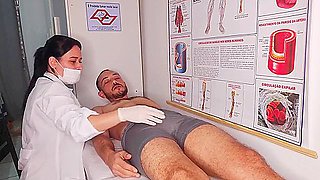 Erection In Front Of The Nurse