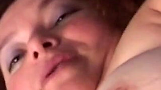 Horny fat milf asks neighbor to masturbate her with a dildo