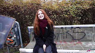 GERMAN SCOUT - Real Redhead Ginger Teen Alice Seduce with small Tits First Porn Casting