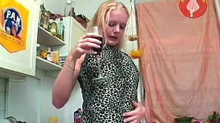 Blonde Amateur Sucks Dildo While Fingering Wet Pussy