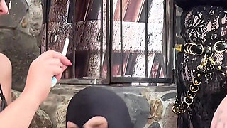 Human Ashtray, Smoking Fetish and Punishment with Faceslaps and Spit
