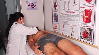 Hot Brazilian Nurse Gives Handjob to Patient's Huge Erection in Hospital