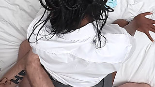 Closeups, POV - Interracial Taboo Sex, Stepdad and Ebony Stepdaughter