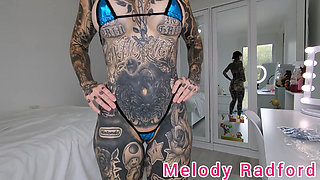 Metallic Dark Blue Micro Bikini Try on Haul Melody Radford Onlyfans