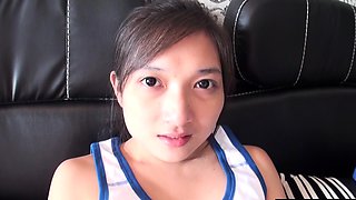Hairy pussy Thai girlfriend homemade porn video shoot in POV