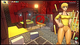 Parody scene of a playful undressing and satisfaction