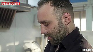 Steak And Blowjob Day Specials In A Public Spanish Restaurant With Pablo Ferrari, Caomei Bala And Max Cortes