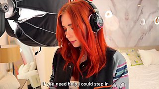 Slutty redhead stepsis being taught obedience and compliance