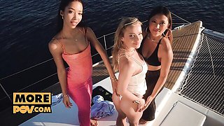 May Thai and Alexa Flexy's stripping dirt by Its POV