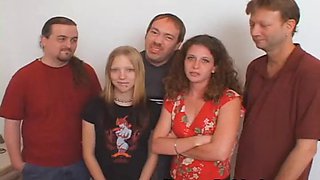 Two semen interchanging college dropout fucksluts petite titty share filthy sausages in bedroom group fuck!