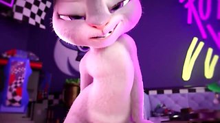 Funny Fem-bunny Judy Hopps Jumps Wildly On a Big Cock - 3D Animation