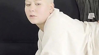 Bald Head Girl Is Pounded by Long-haired Boy