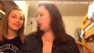 Mother Flashing Her Tits On Daughters Live