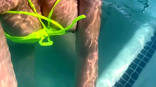 Artemisia Love Flashing Her Perfect Big Tits Underwater and Smoking a Cigarette