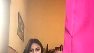 Greedy Latina masturbates when her parents leave her home
