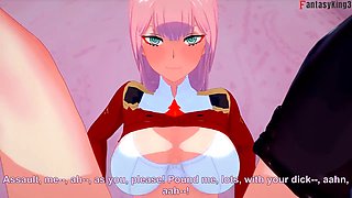 Zero Two gets busy in this full POV anime scene from Darling in the Franxx