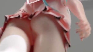 [mmd] Chocolate Cream Jk; Sexy College Girl Uniform; Ultra-short Skirt; White Stockings; Red-soled High Heels