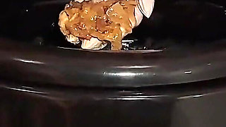 Miss Anja Black Hard Humiliation Slave Feeding From Toiletbowl