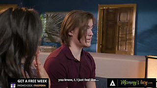 MOMMY'S BOY - Hot Stepmom Penny Barber Helps Stepson With Dirty Talk During Wild Threesome
