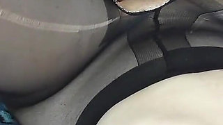 Young with Big Ass in Black Pantyhose as