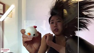 Asian Underglass Toy Crush: Solo, Fetish  Feet Porn