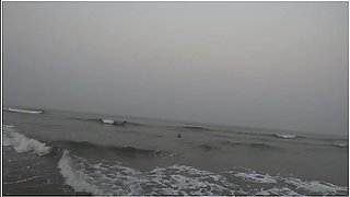 Nude Girl Swimming In The Ocean