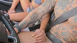 I Travel with My Stepsister, She Puts on Her Bikini and I Fuck Her in the Ass Right There on the Road