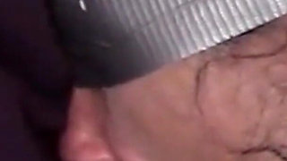 Hooded in Nylon, Blindfolded with Duct Tape, Facialized, and Cummed in Mouth