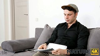 Mature4k. guy shovels dick into peach of his stepmother in stockings