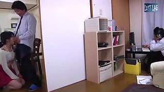 Asian Housewife Cheats on Husband - Hairy Teen in School Uniform JAV HD