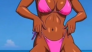 Beach Slutty: Sexy African Girl Enjoys Life on a Paradise Beach and Unexpectedly Meets a Lustful White Guy