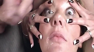 Mature Blonde MILF Drenched in Thick Cum During Messy Oral