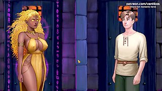 Ebony beauty gets filled with cum in a wild cartoon adventure