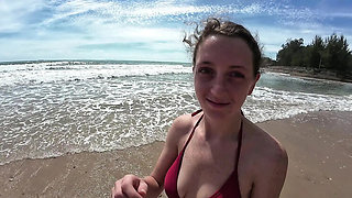Skinny British Girl ScottishSweetie Beach Day Fun - Homemade Doggy Style & Blowjob