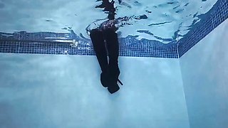 Underwater Wetsuit Dominatrix Tease in Heels