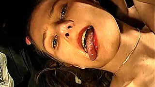 Wild Bukkake Orgy: Two Collared Sluts Get Faces Drenched in Cum!
