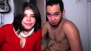 The couple roleplay some rough fucking on the bed for the night