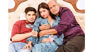 Indian Step Daughter Hardcore Sex with Step Dad and Stranger - Hindi Audio 4k Desi Village