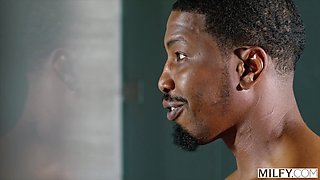 Reagan Foxx: Blue Lingerie Blaze with a Black Bull